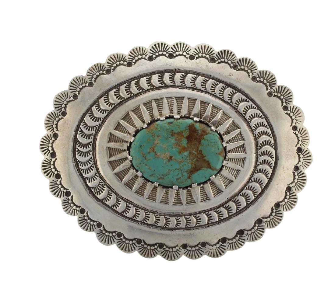 Sterling Silver  Turquoise Buckle Navajo Native (1 of 1)