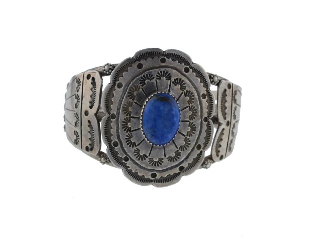 Sterling Silver  Lapis Vintage Bracelet Navajo Native (1 of 2)