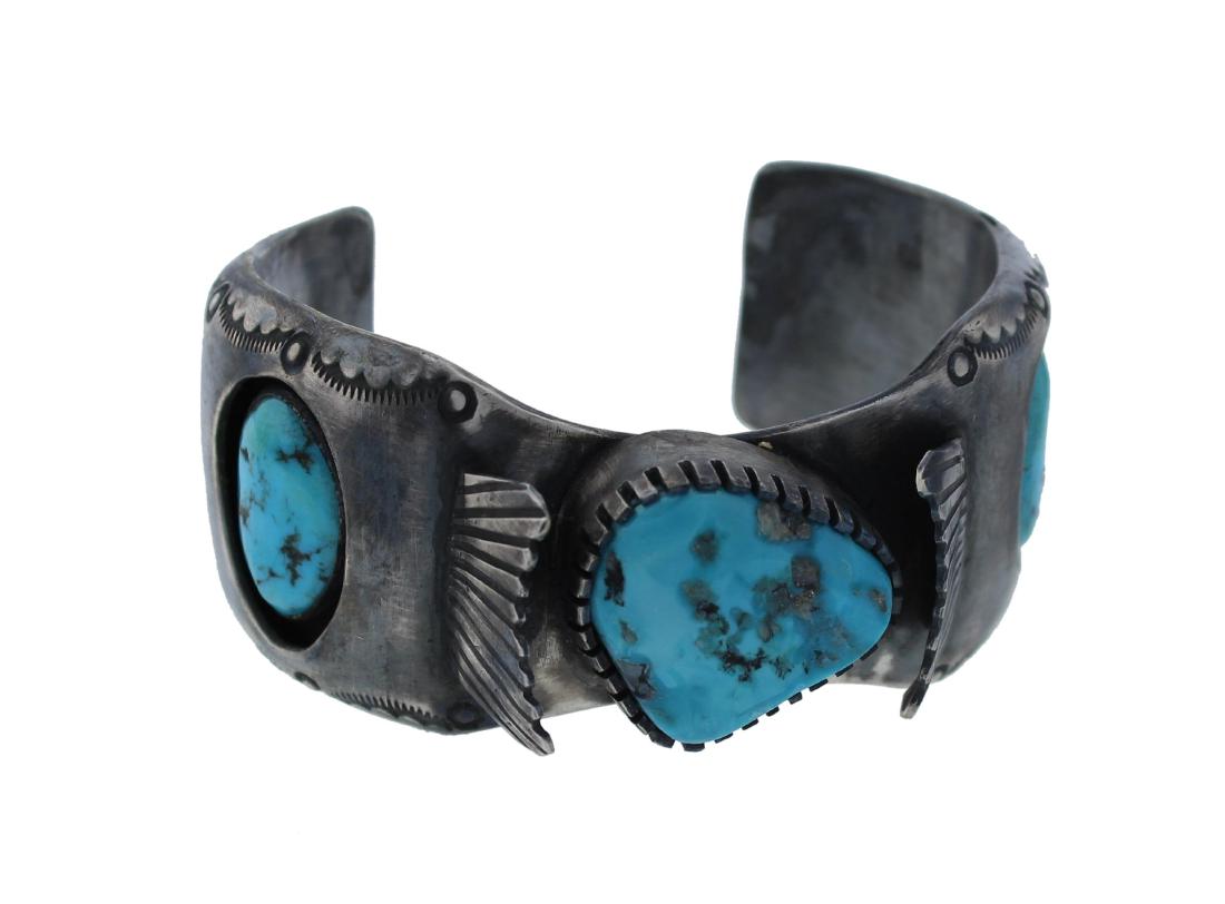 Sterling Silver  Turquoise Bracelet Navajo Native (1 of 1)