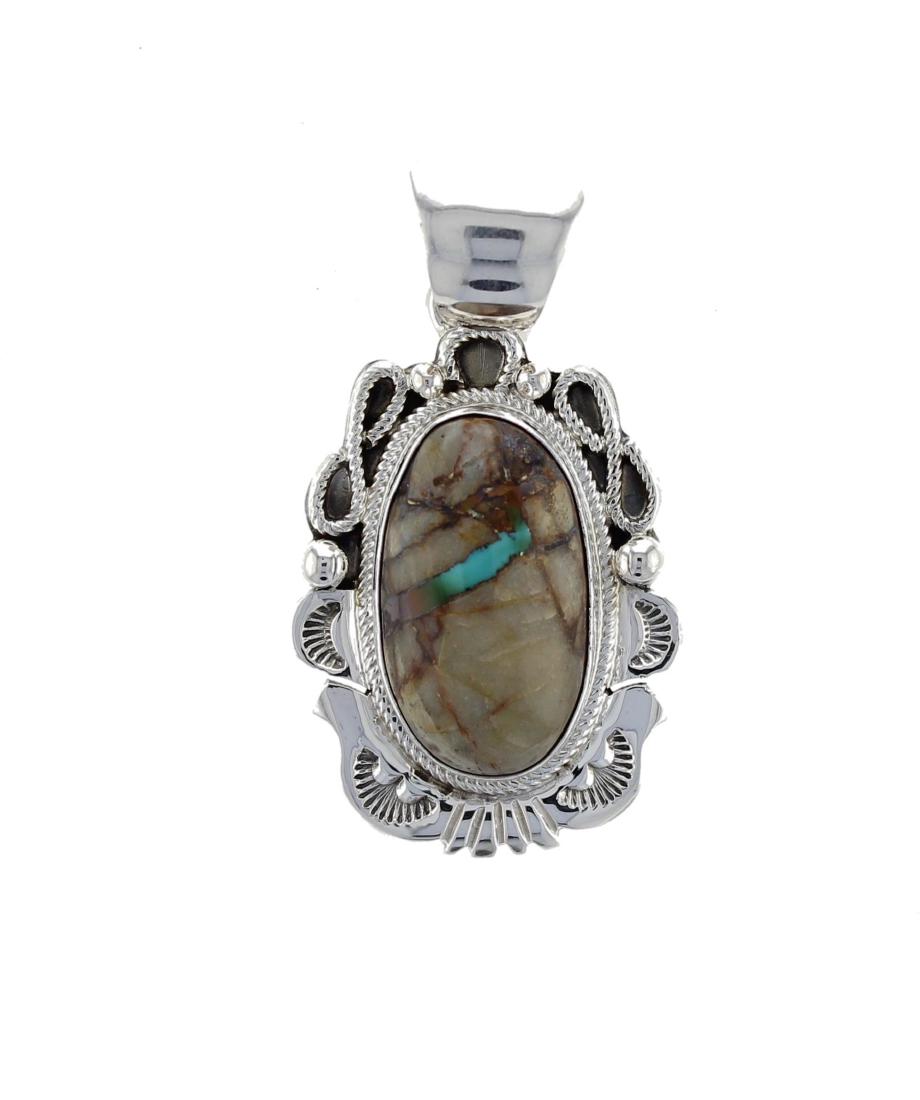 Sterling Silver  Turquoise Pendant Navajo Native (1 of 1)