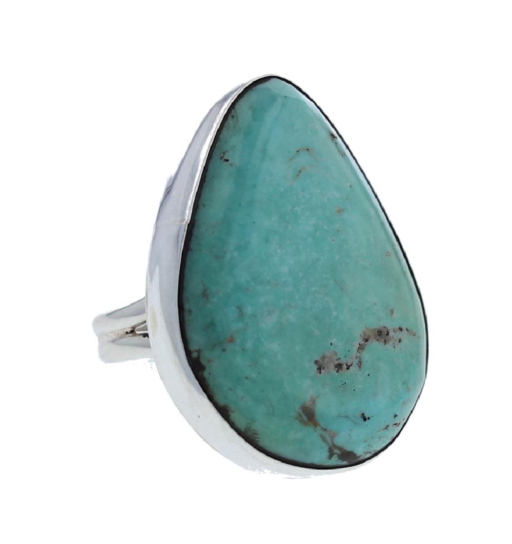 Sterling Silver Genuine Turquoise Ring Navajo Native (1 of 1)