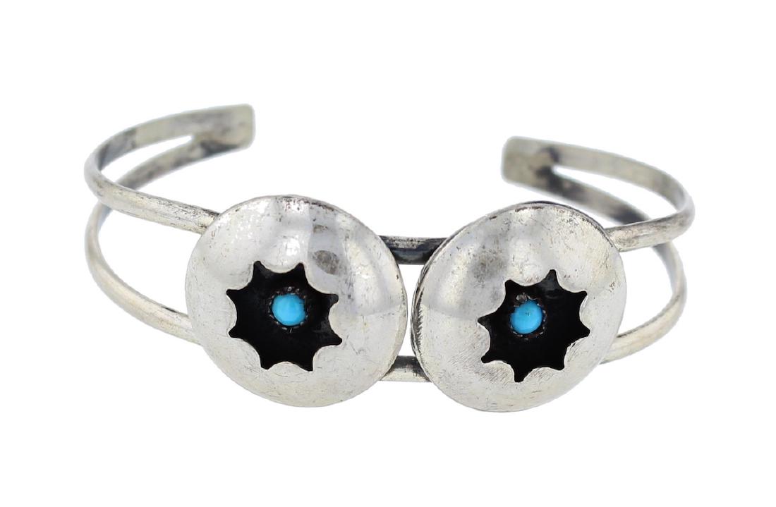 Sterling Silver Genuine Turquoise Vintage Shadow Box (1 of 1)