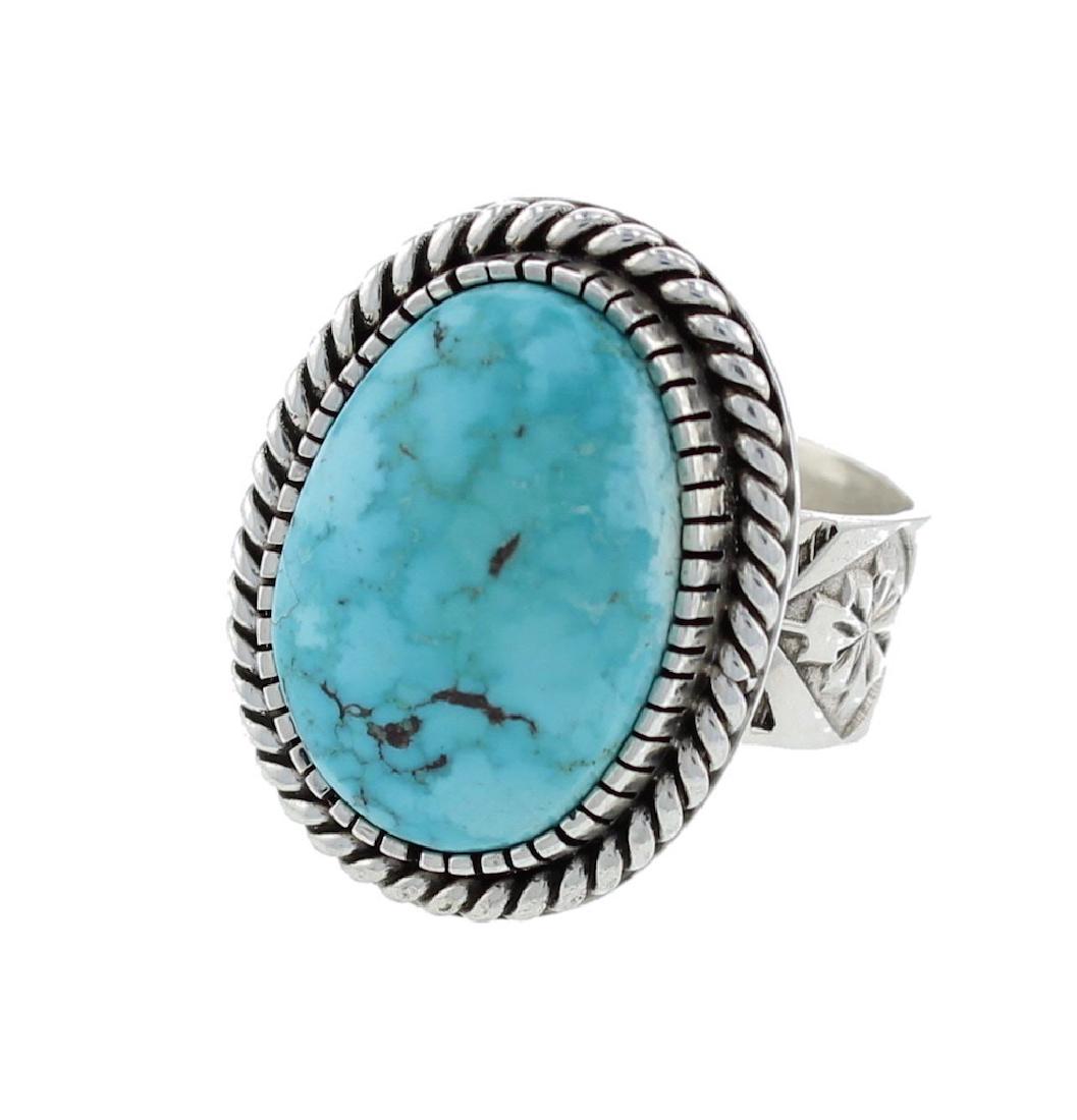 Sterling Silver Genuine Turquoise Ring Navajo Native (1 of 1)