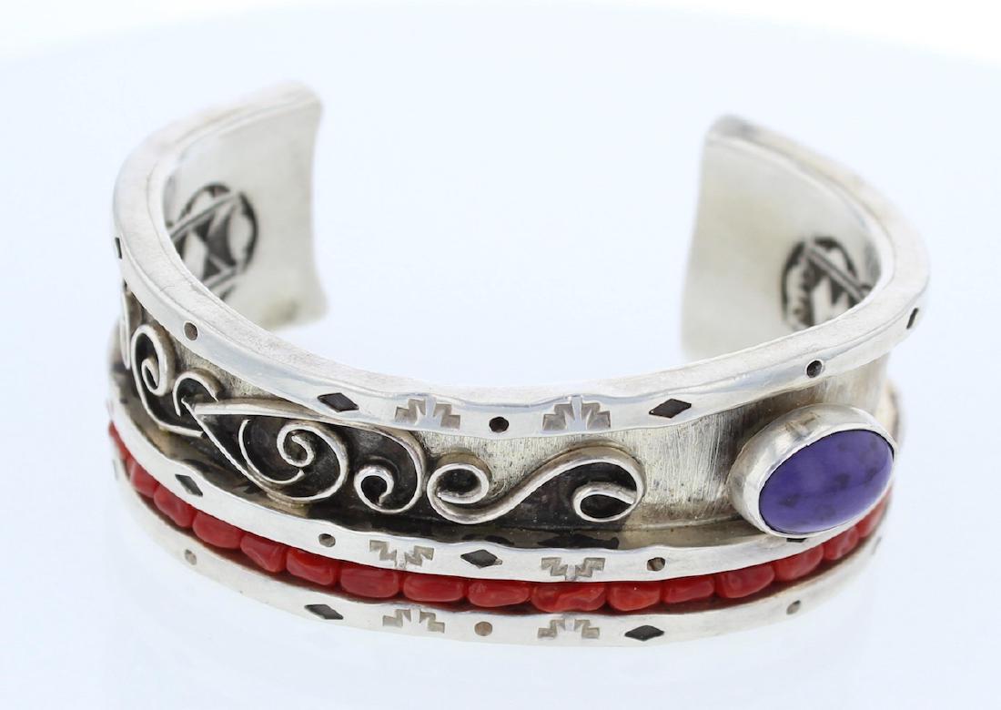 Sterling Silver Genuine Coral & Sugilite Masterpiece e (1 of 2)