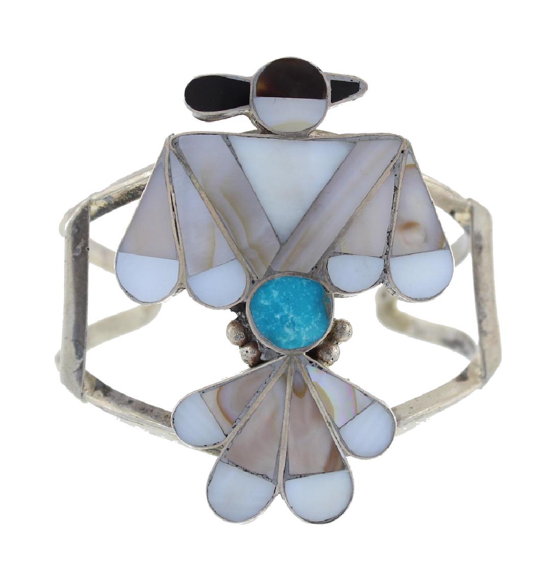 Sterling Silver Genuine Turquoise & Shell Vintage (1 of 2)
