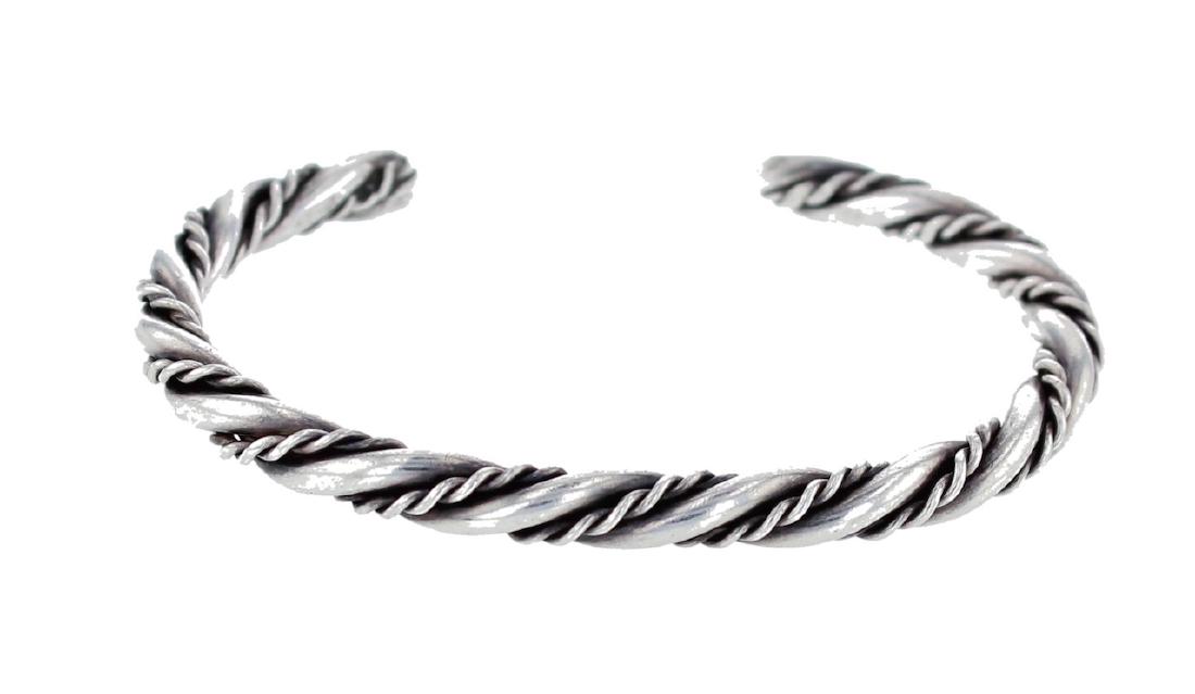 Sterling Silver Twist Wire Bracelet Navajo Native (1 of 1)