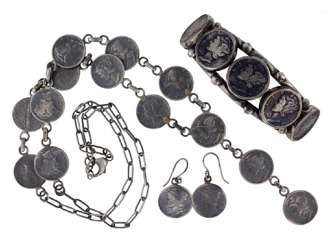 Sterling Silver & Genuine Mercury Dime Classic Necklace (1 of 1)