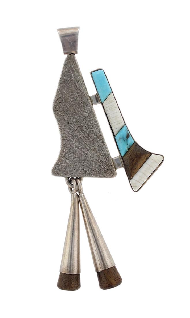 Sterling Silver Genuine Multi Stone Vintage Pendant (1 of 1)