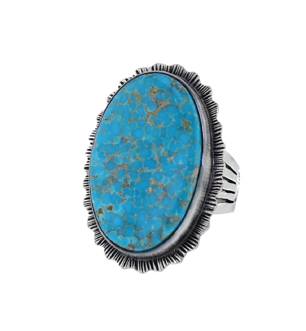 Sterling Silver Genuine Turquoise Ring Navajo Native (1 of 1)