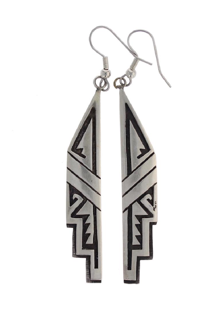Sterling Silver Hopi Design Earrings Hopi native (1 of 1)