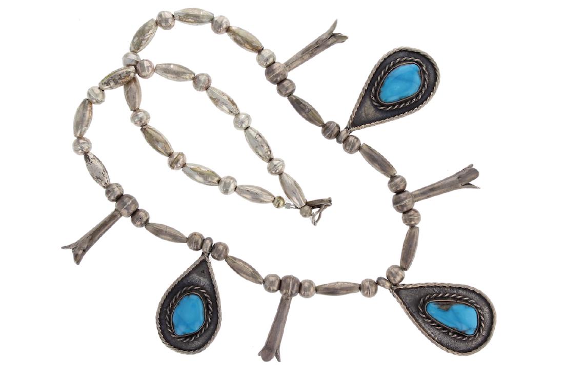 Sterling Silver Genuine Turquoise Vintage Squash (1 of 1)