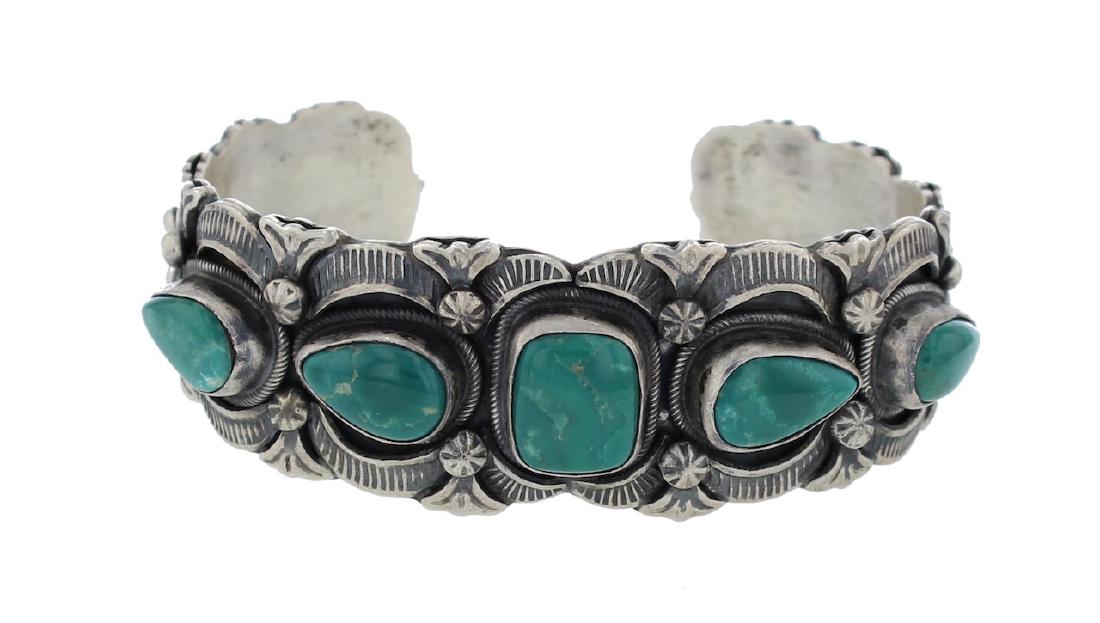 Sterling Silver Genuine Turquoise Masterpiece Bracelet (1 of 2)