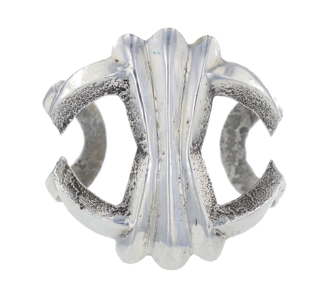 Sterling Silver Antique Sand Cast Bracelet Navajo (1 of 1)