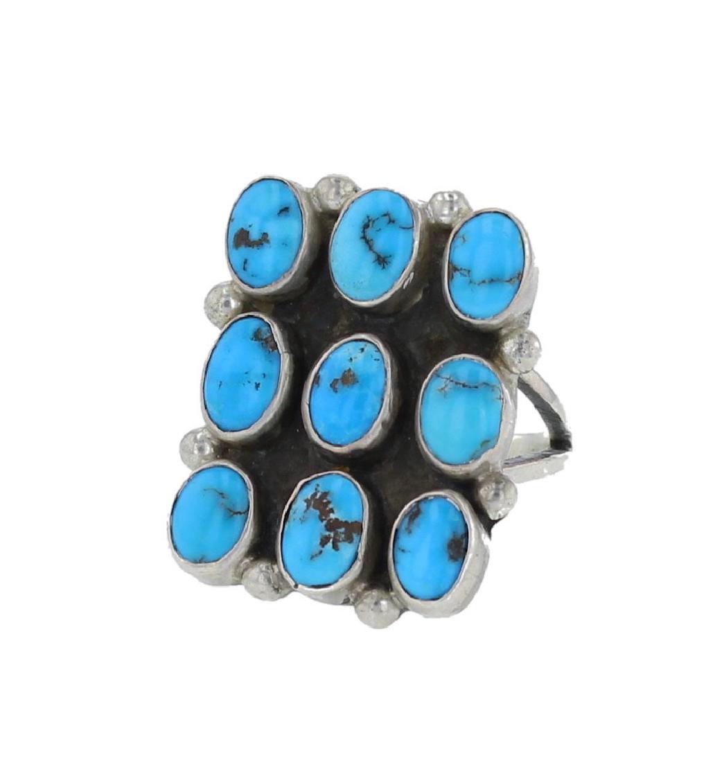 Sterling Silver Genuine Turquoise Vintage Circa 1970's (1 of 1)