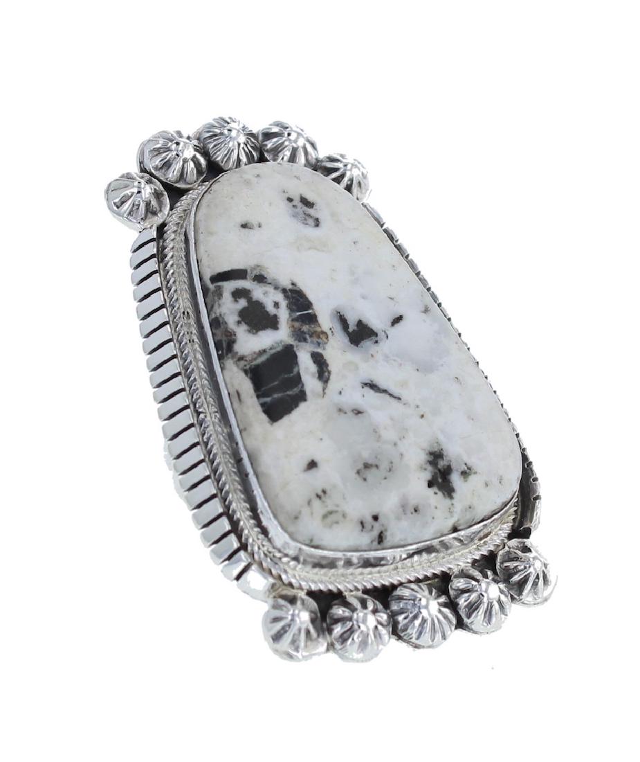 Sterling Silver Genuine White Buffalo Turquoise Ring (1 of 1)