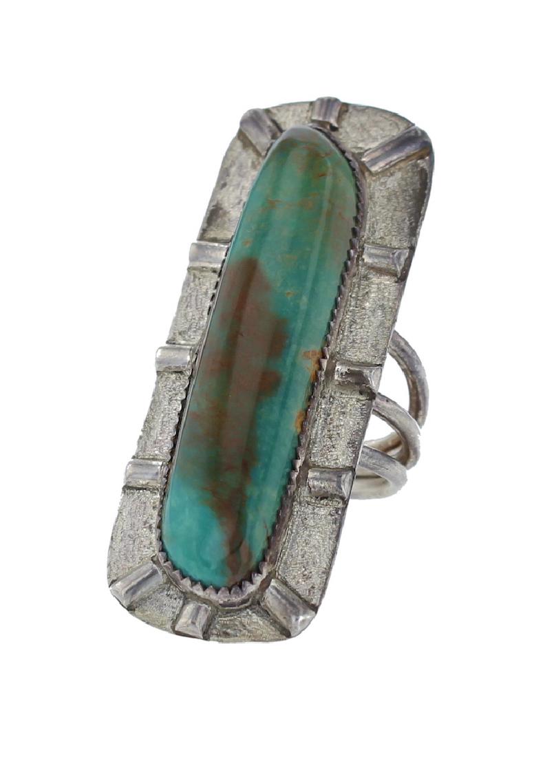 Sterling Silver Genuine Turquoise Vintage Ring Navajo (1 of 1)