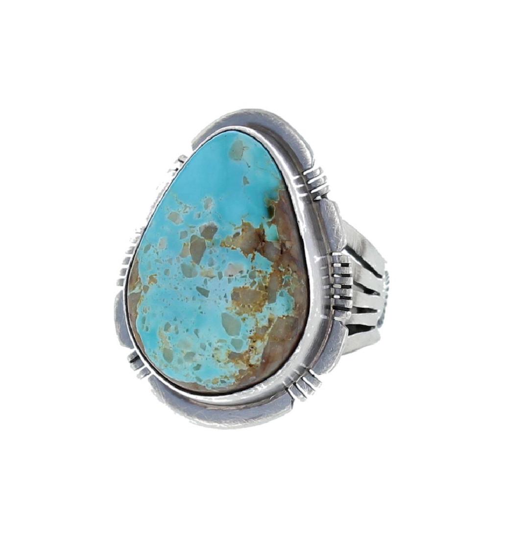 Sterling Silver Genuine Turquoise Ring Navajo Native (1 of 1)