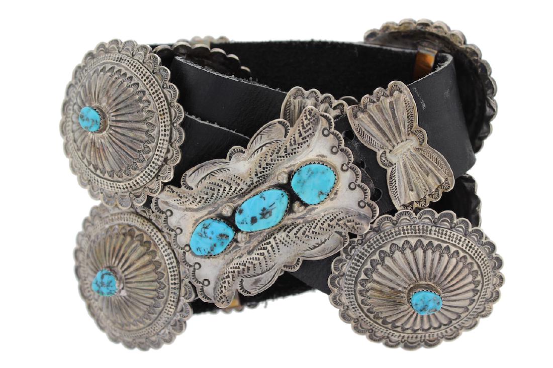 Sterling Silver Genuine Turquoise Masterpiece Concho (1 of 2)