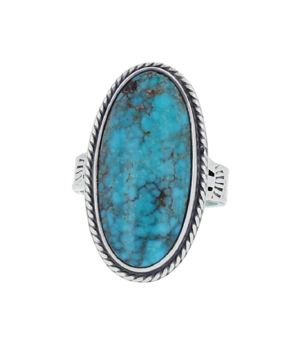 Sterling Silver Genuine Turquoise Ring Navajo Native (1 of 1)
