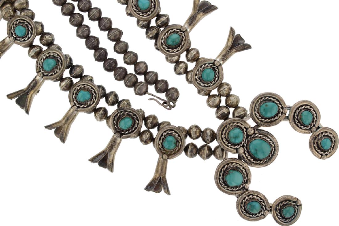 Sterling Silver Genuine Turquoise Antique Squash (1 of 2)