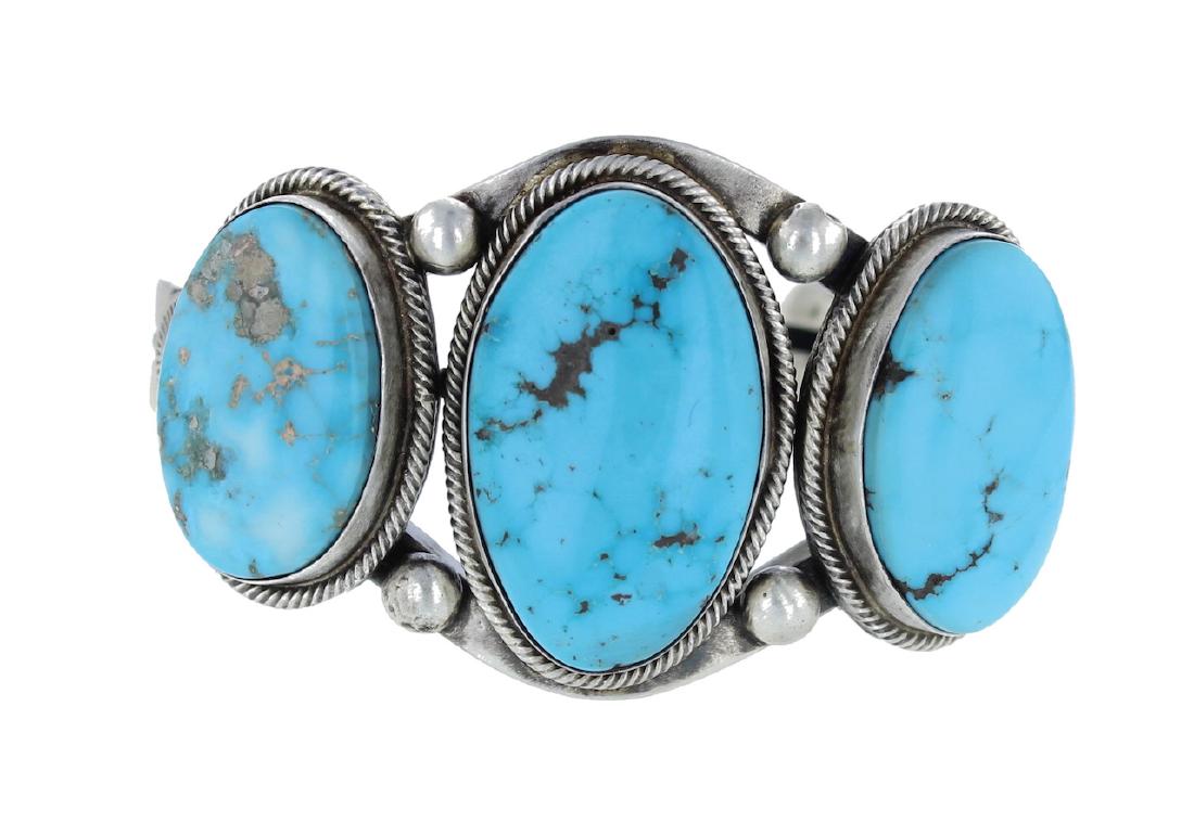 Sterling Silver Genuine Turquoise Masterpiece Bracelet (1 of 2)