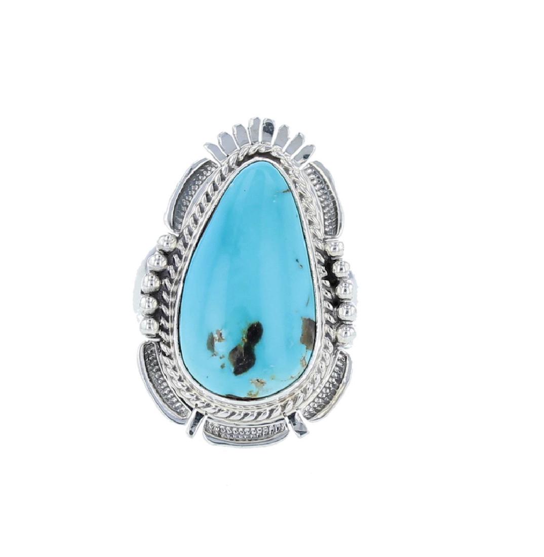 Sterling Silver Genuine Turquoise Ring Navajo Native (1 of 1)