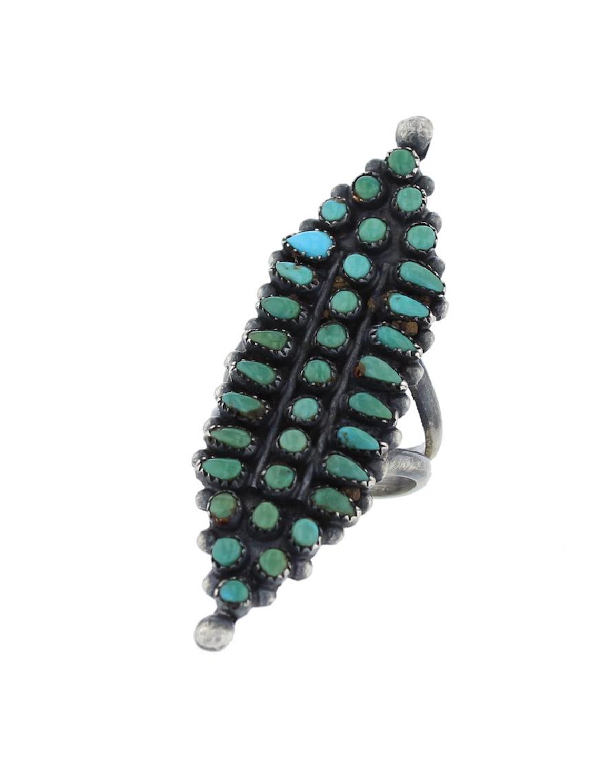 Sterling Silver Genuine Turquoise Vintage Ring Zuni (1 of 1)