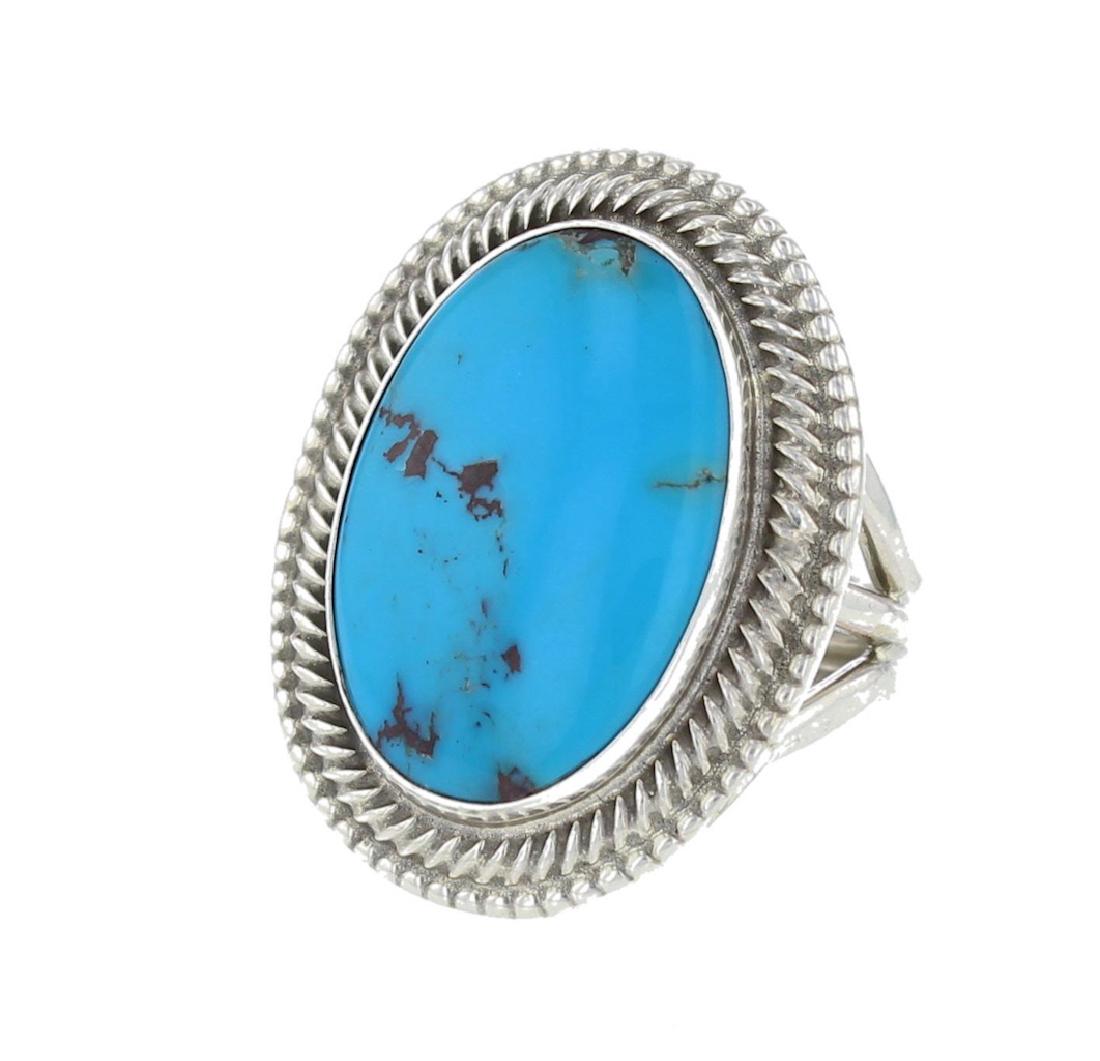 Sterling Silver Genuine Turquoise Ring Navajo Native (1 of 1)