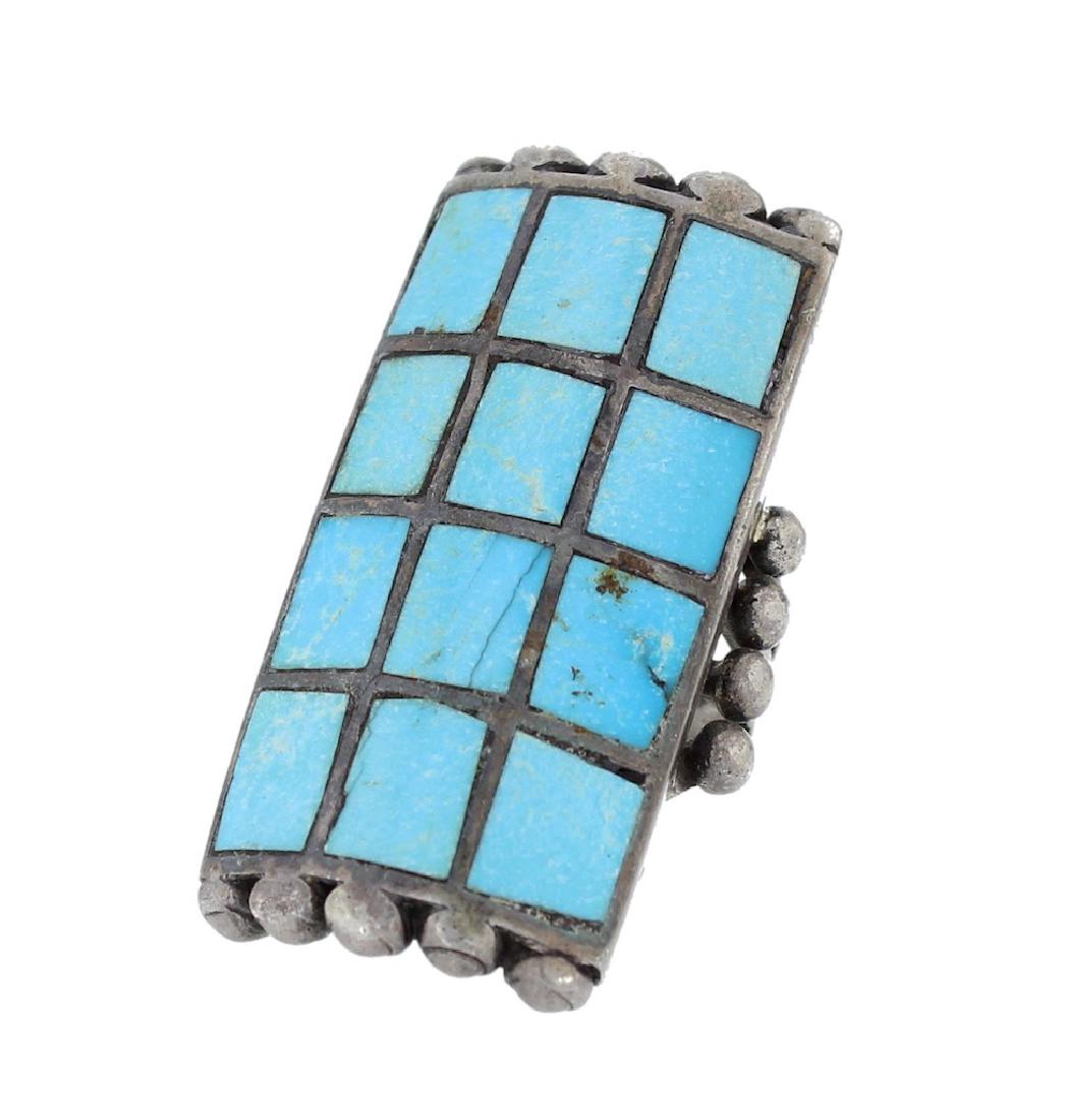 Sterling Silver Genuine Turquoise Vintage Ring Navajo (1 of 1)