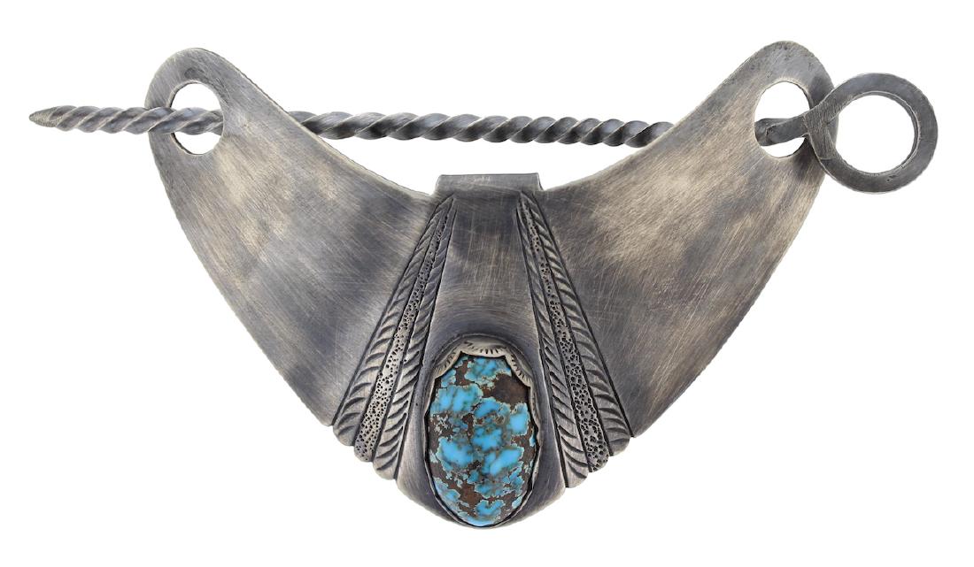 Sterling Silver Genuine Turquoise Vintage Large Hair (1 of 2)