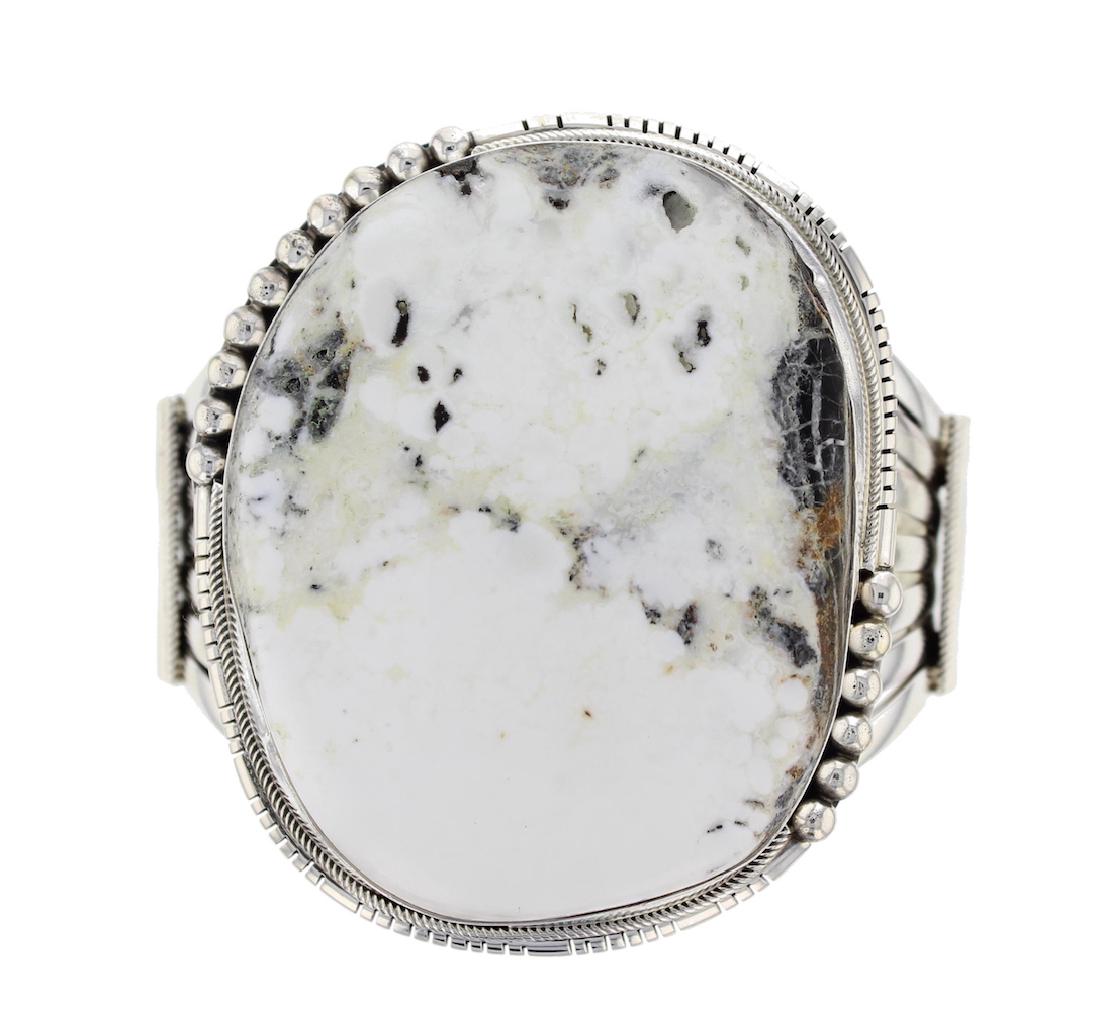 Sterling Silver Genuine White Buffalo Turquoise (1 of 3)