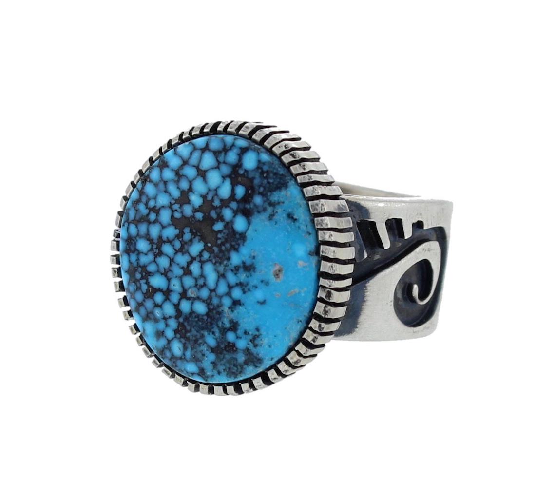 Sterling Silver Genuine Turquoise Masterpiece Ring (1 of 1)