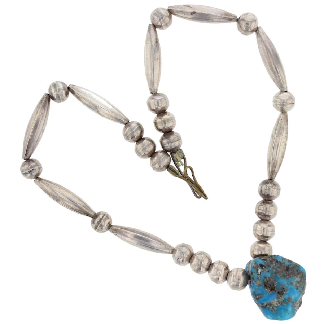 Sterling Silver Genuine Turquoise Vintage Choker (1 of 1)