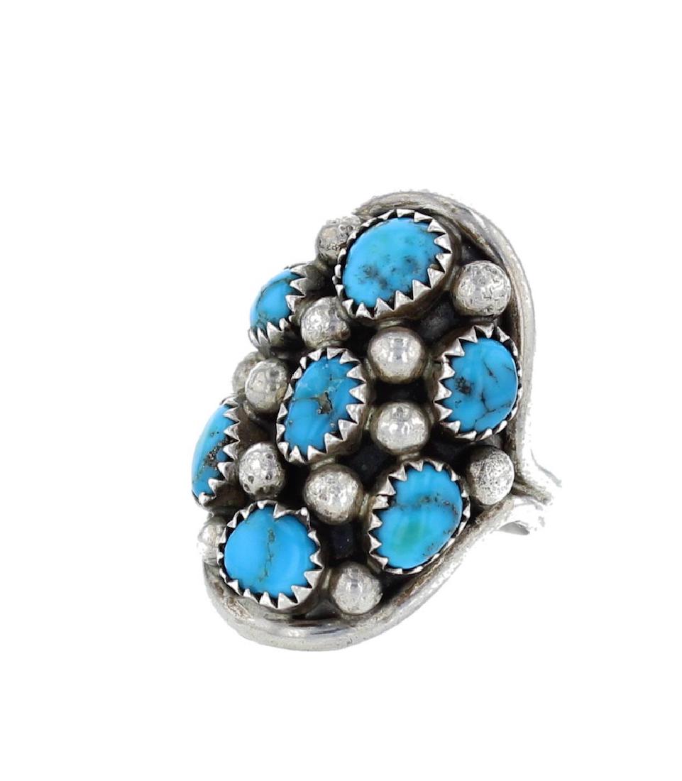 Sterling Silver Genuine Turquoise Ring Navajo Native (1 of 1)
