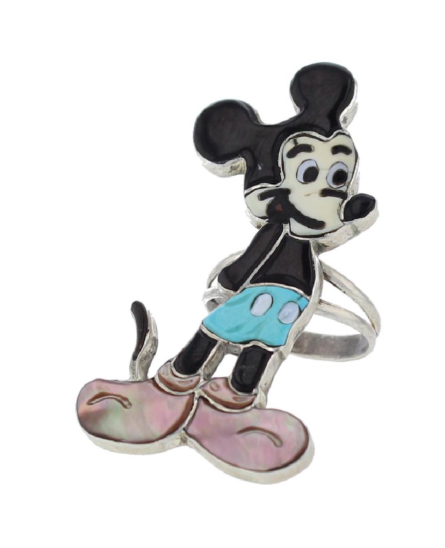 Sterling Silver Genuine Multi Stone Vintage Mickey (1 of 1)