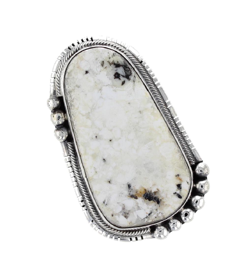Sterling Silver  White Buffalo Ring Navajo Native (1 of 1)