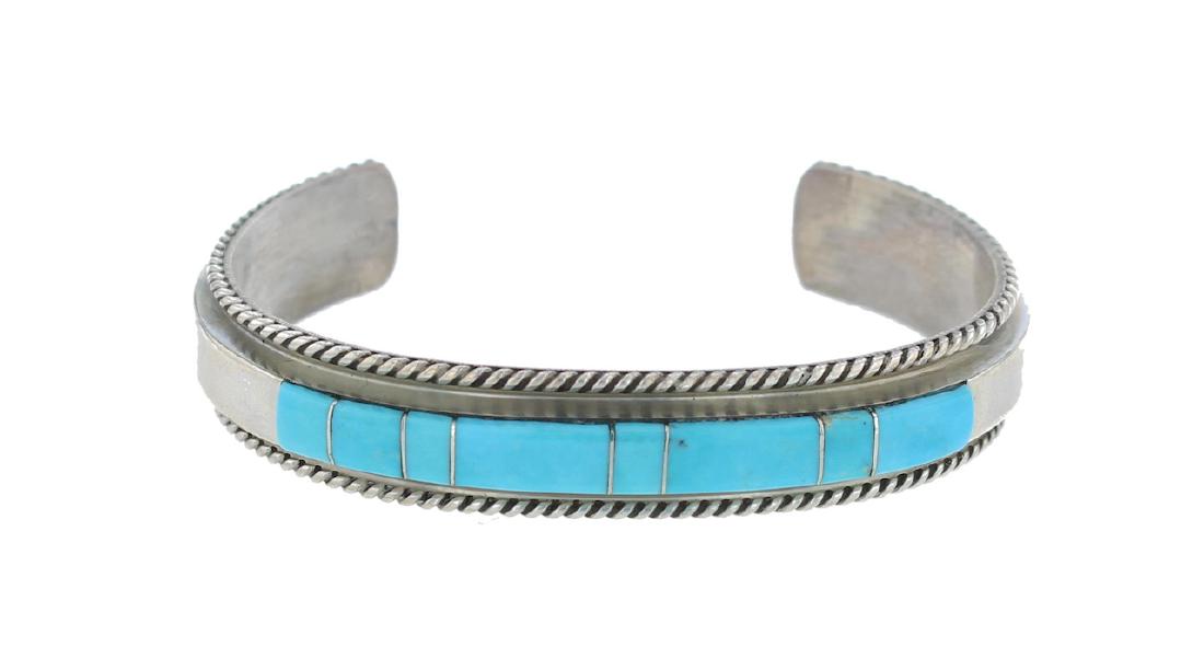 Sterling Silver  Turquoise Bracelet Navajo Native (1 of 1)