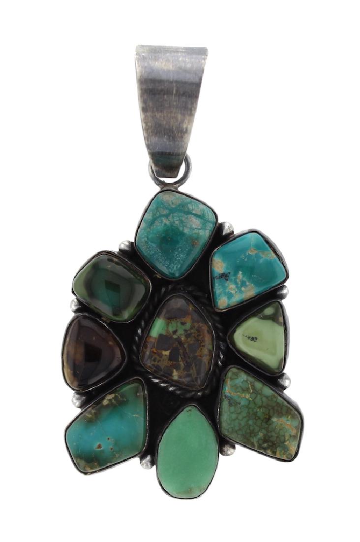 Sterling Silver  Turquoise Pendant Navajo Native (1 of 1)