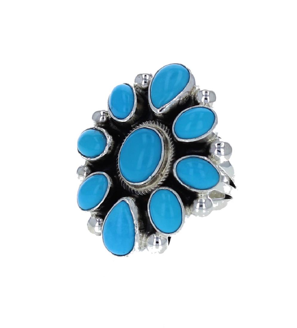 Sterling Silver  Sleeping Beauty Turquoise Ring Navajo (1 of 1)