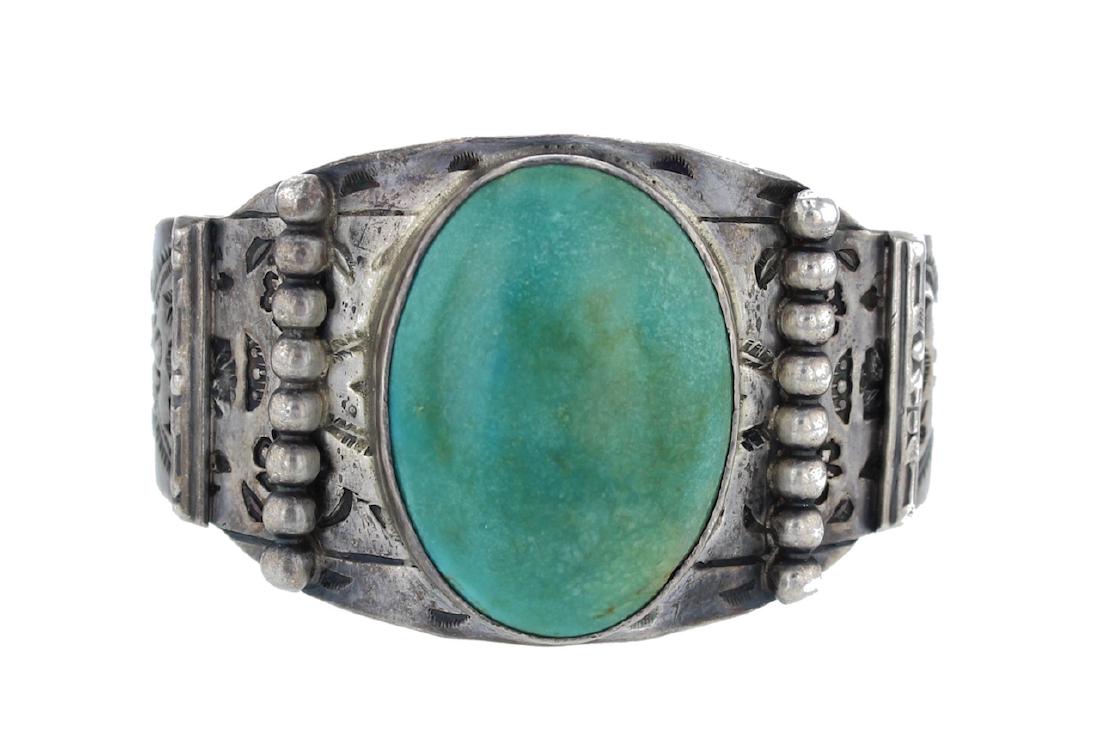 Sterling Silver  Turquoise Antique  Bracelet Navajo (1 of 1)