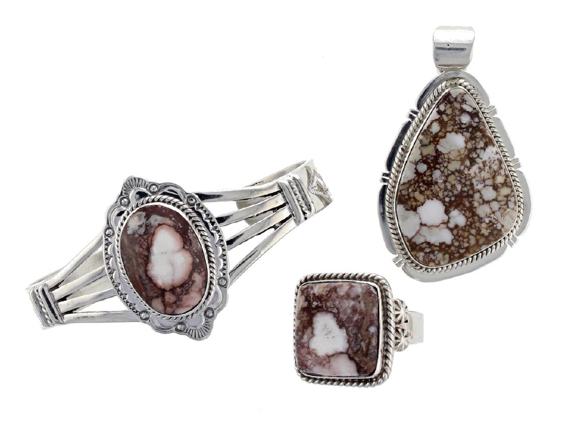 Sterling Silver  Crazy Horse Bracelet Pendant & Ring (1 of 1)