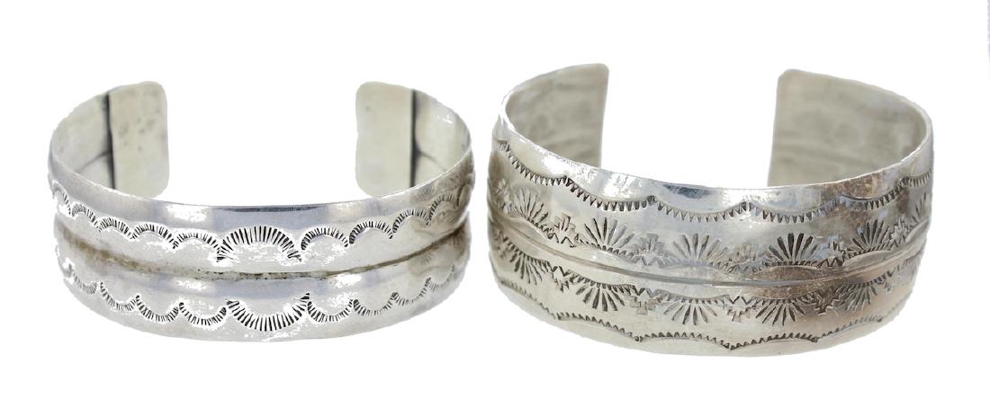 Sterling Silver Vintage Plain Silver Stamp Out Bracelet (1 of 1)