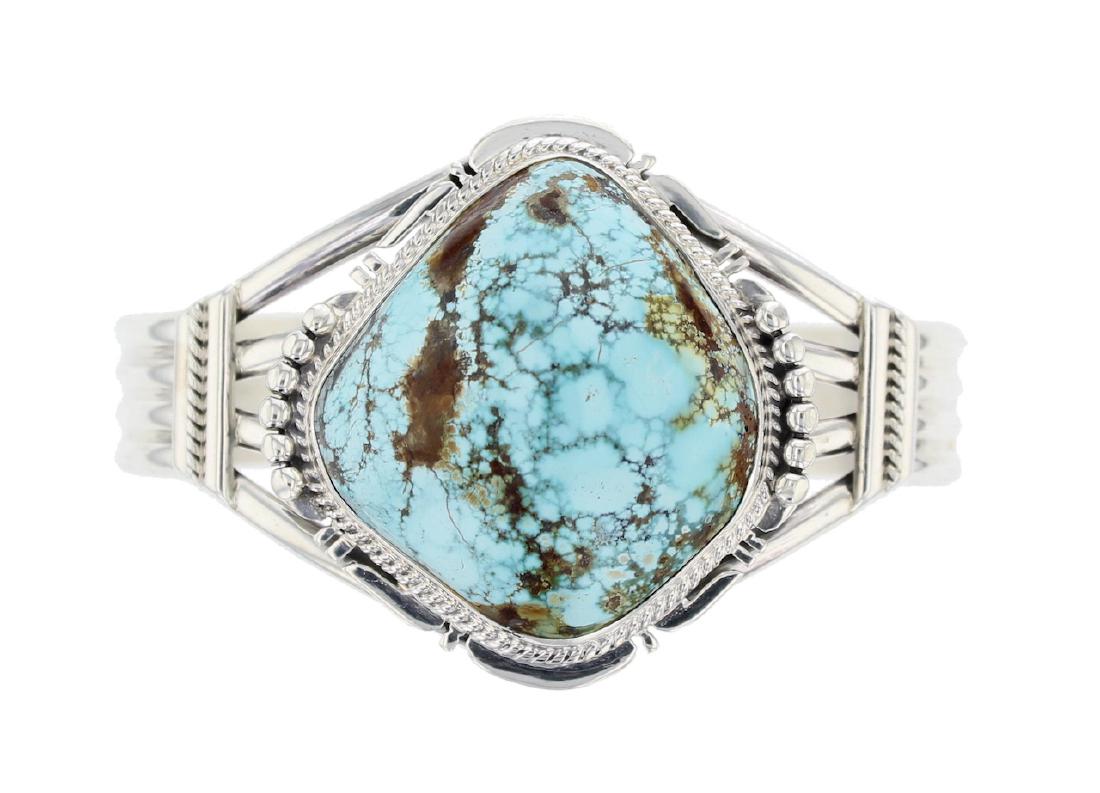 Sterling Silver  Turquoise Free Form Bracelet Navajo (1 of 1)
