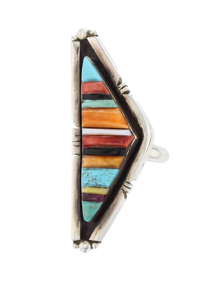 Sterling Silver Multi Stone Ring Navajo Native American (1 of 1)
