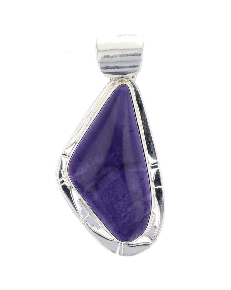 Sterling Silver Sugilite Contemporary Pendant Navajo (1 of 1)