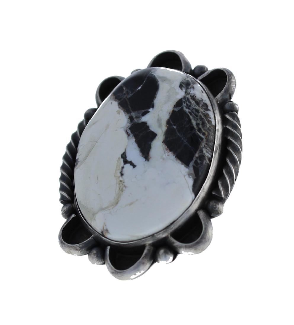 Sterling Silver  White Buffalo Ring Navajo Native (1 of 1)