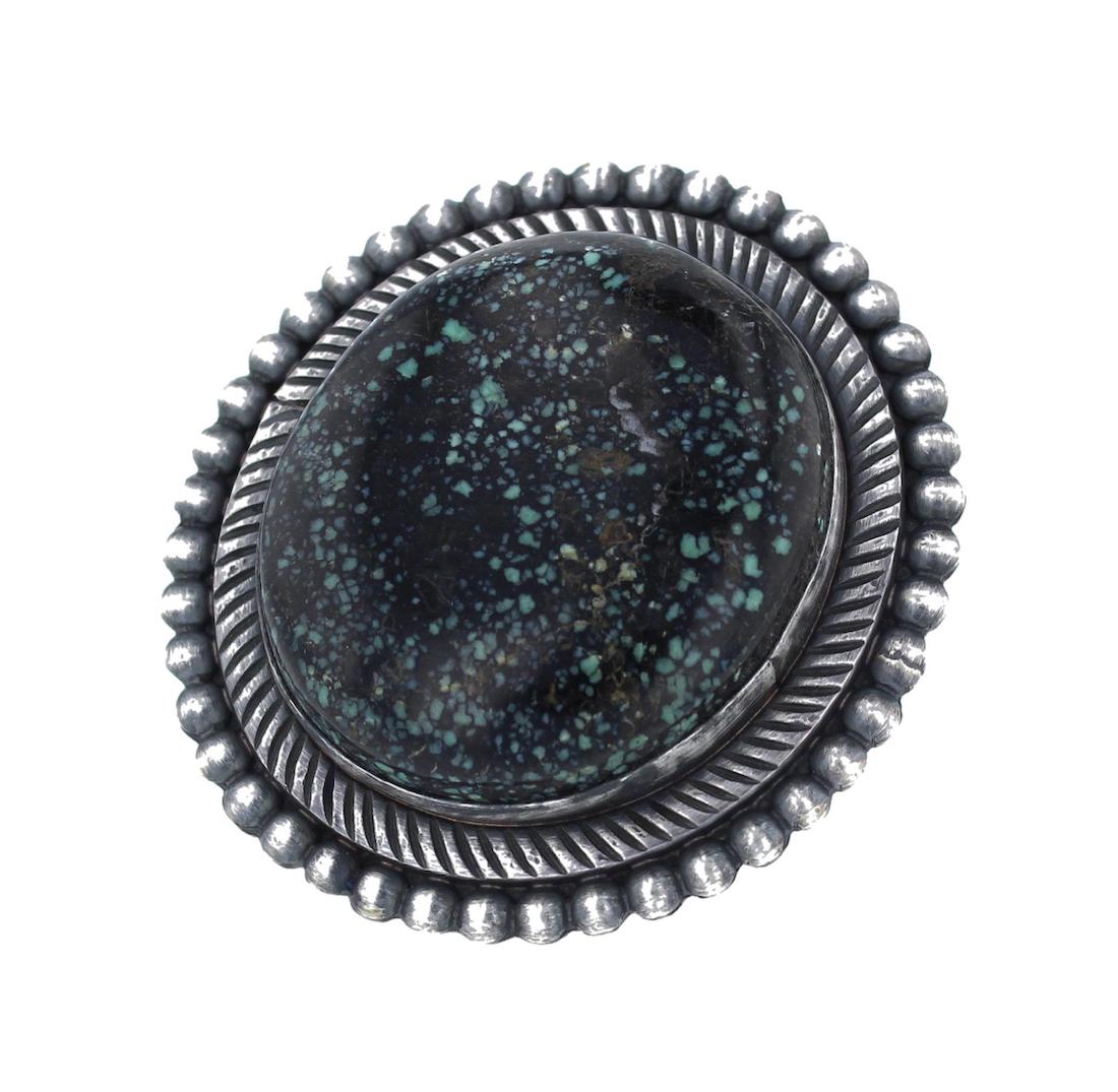 Sterling Silver Turquoise Ring Navajo Native American: Weight: 40.2 Grams, Size: 8, Face Dimensions: 1.75" x 2" ||Sterling Silver Genuine Turquoise Ring Navajo Native American Indian Jewelry Signed Tom Loy ~ Size 8