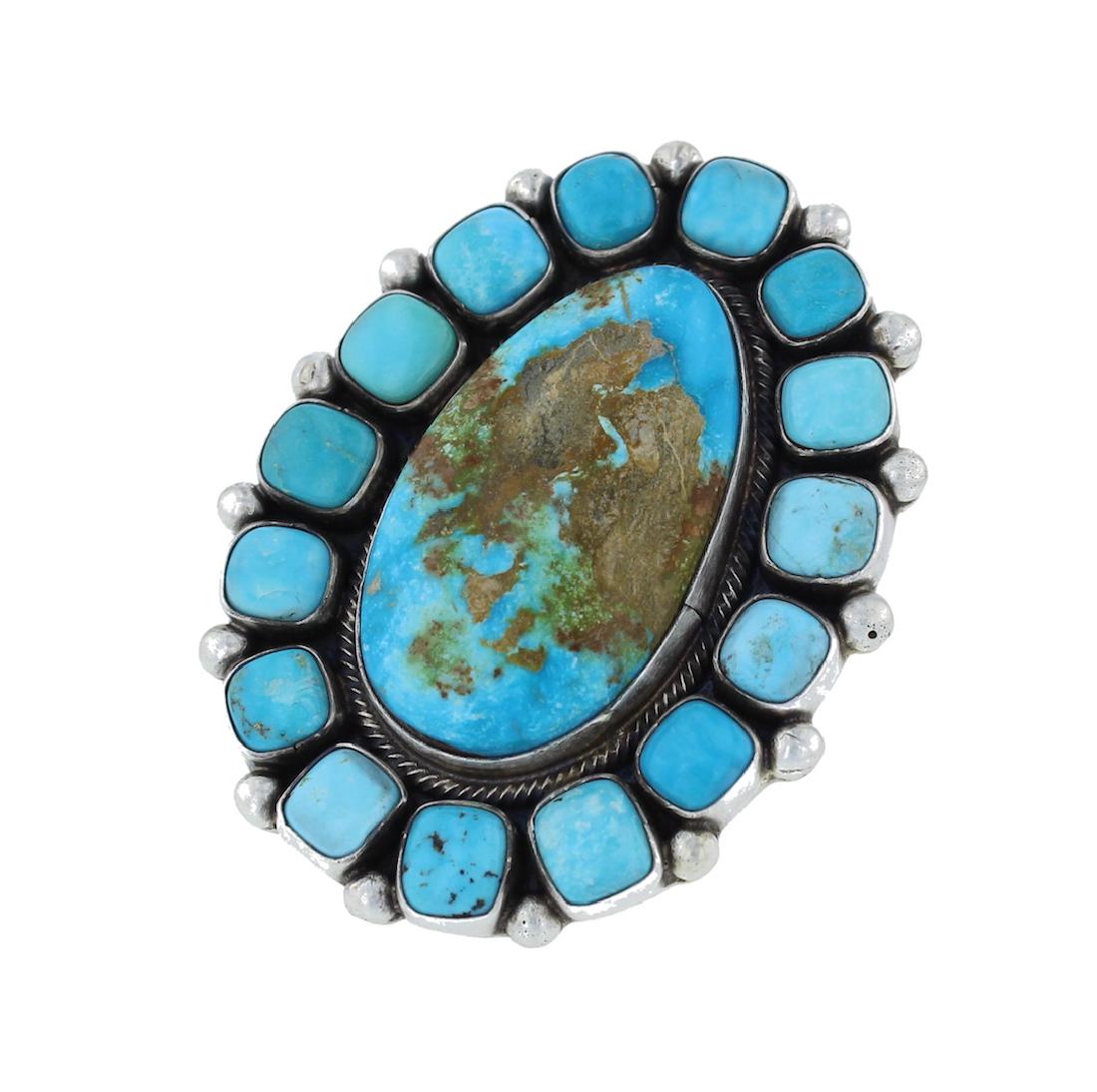 Sterling Silver Turquoise Masterpiece Ring Navajo (1 of 2)