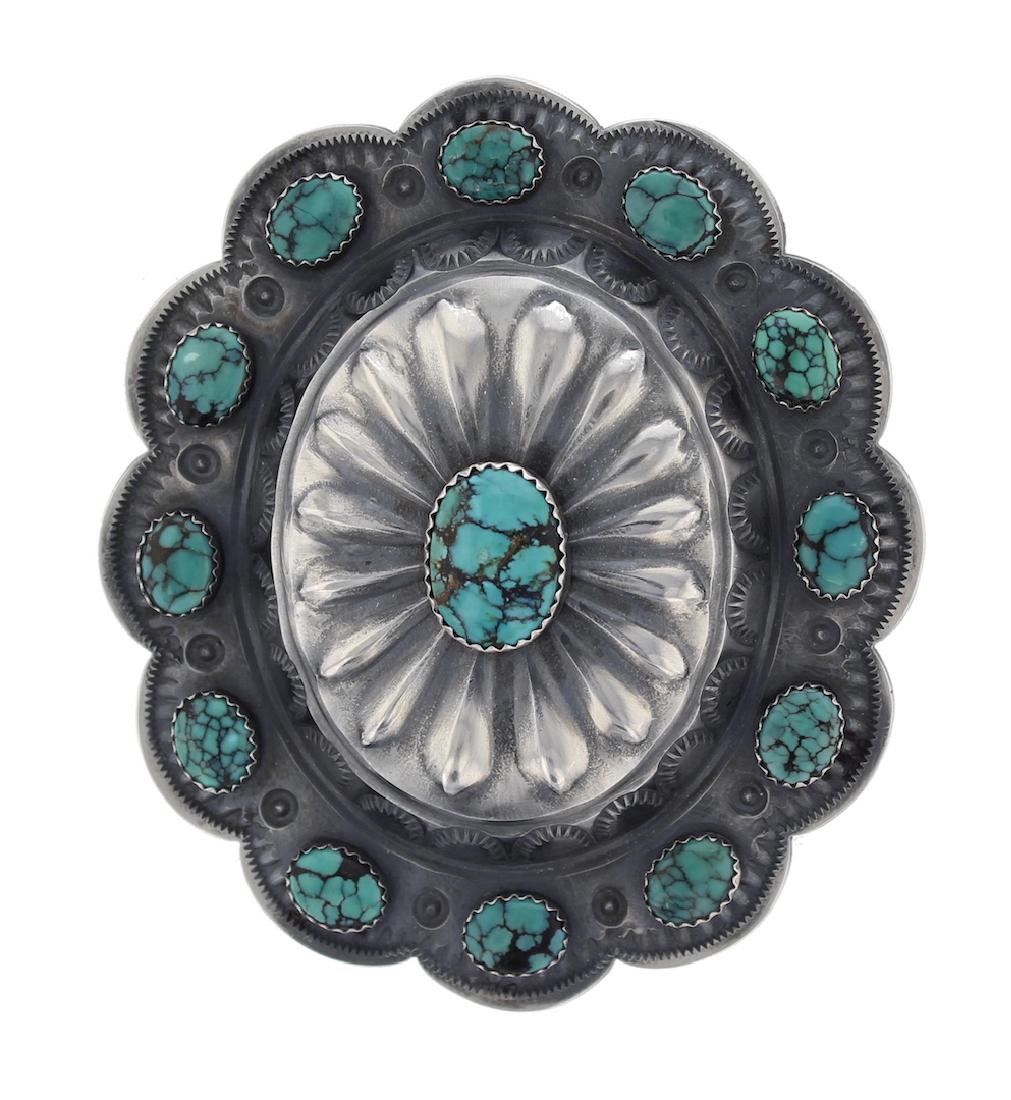 Sterling Silver Turquoise Vintage Pendant & Pin Navajo (1 of 2)