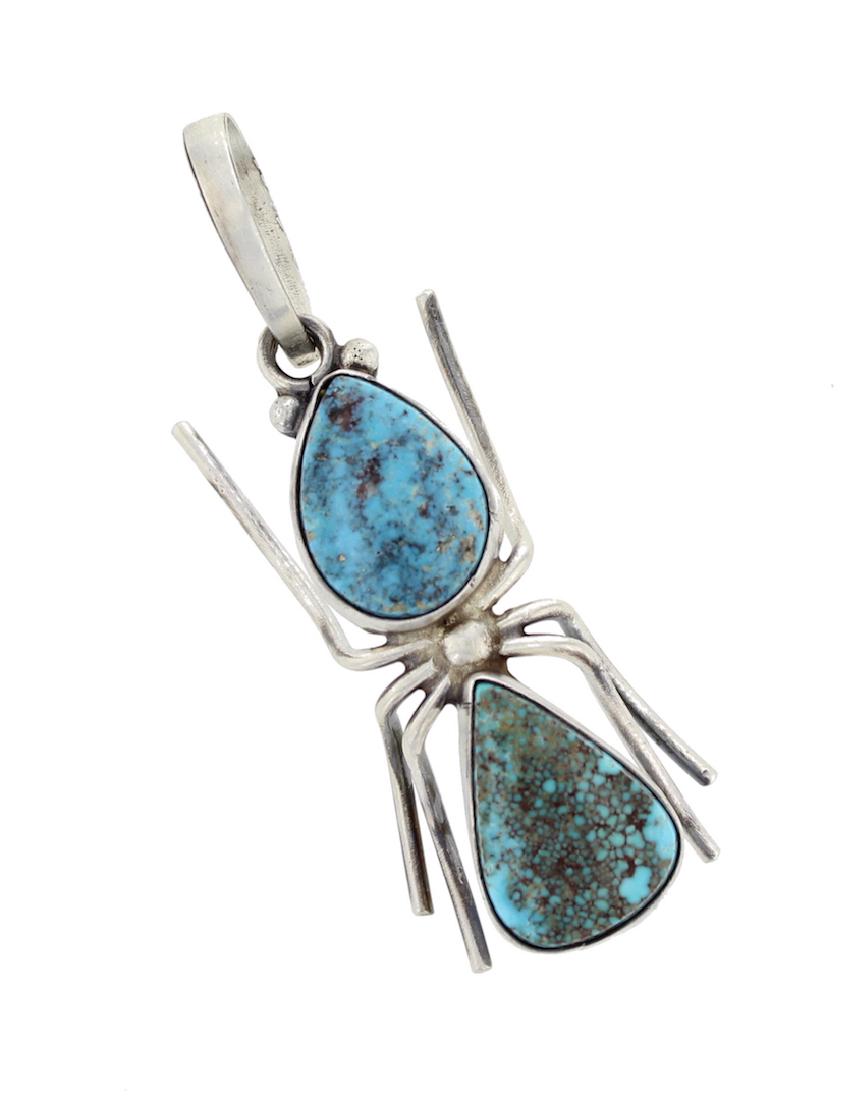 Sterling Silver Turquoise Bug Pendant Navajo Native (1 of 2)